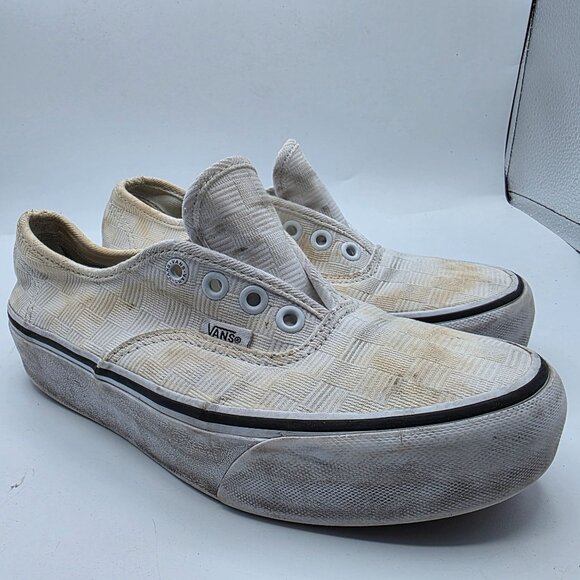 Vans Authentic Womens Size 6 White Platform Shoes Casual Walking Skateboarding - Picture 1 of 13